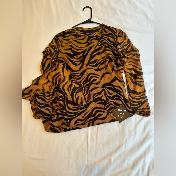 Kate and Lily, size 4, rust/black tiger pattern long sleeve dress NWT - Picture 4 of 4